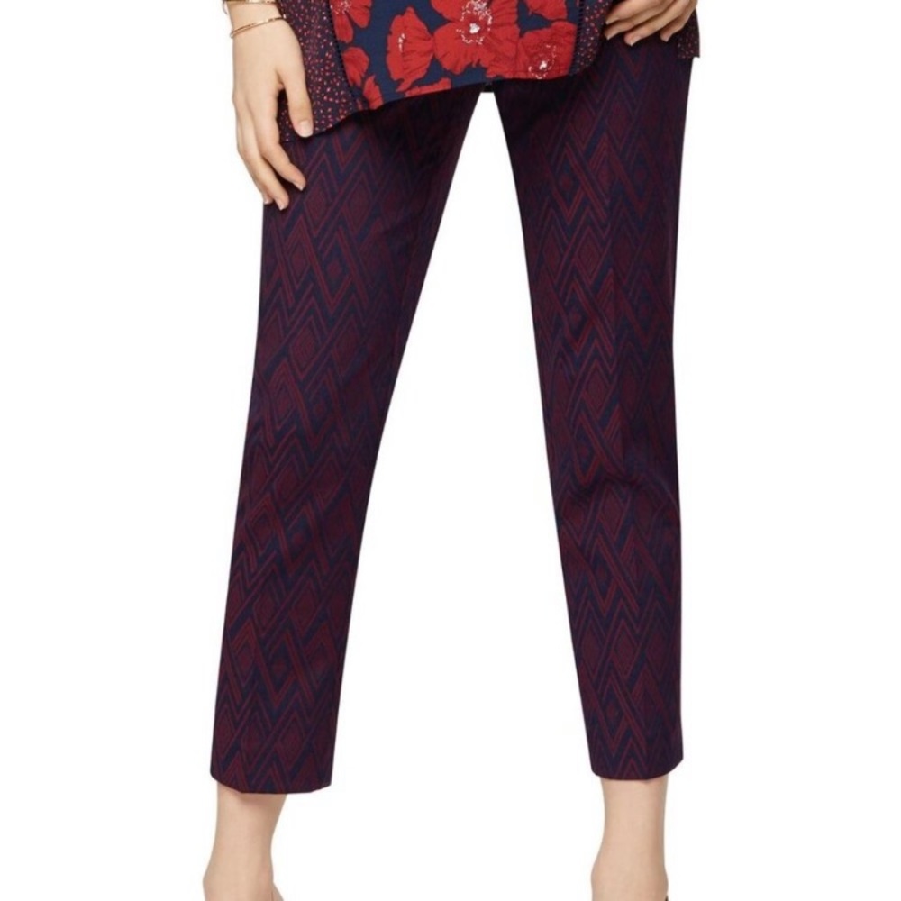 A Pea in the Pod Jacquard Straight Full Panel Maternity Pant NWT